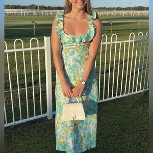 Zimmermann High Tide Frilled Midi Dress. New!